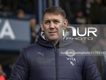 Stockport County F.C. manager Dave Challinor is present during the Sky Bet League 1 match between Stockport County and Wrexham at the Edgele...