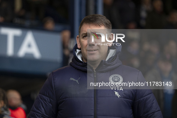 Stockport County F.C. manager Dave Challinor is present during the Sky Bet League 1 match between Stockport County and Wrexham at the Edgele...