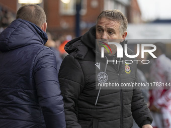 Wrexham A.F.C. manager Phil Parkinson is present during the Sky Bet League 1 match between Stockport County and Wrexham at the Edgeley Park...