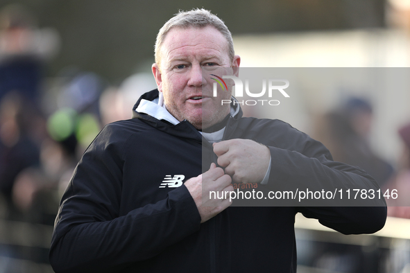 Darlington Manager Steve Watson is present during the Isuzu FA Trophy Second round match between Darlington and Buxton at Blackwell Meadows...