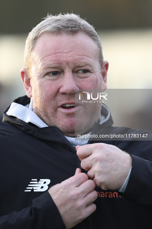 Darlington Manager Steve Watson is present during the Isuzu FA Trophy Second round match between Darlington and Buxton at Blackwell Meadows...