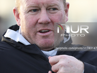 Darlington Manager Steve Watson is present during the Isuzu FA Trophy Second round match between Darlington and Buxton at Blackwell Meadows...