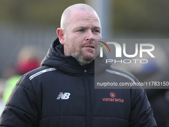 Buxton Manager John McGrath is present during the Isuzu FA Trophy Second round match between Darlington and Buxton at Blackwell Meadows in D...