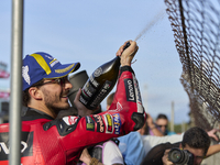 Francesco Pecco Bagnaia (1) of Italy and Ducati Lenovo Team during the sprint of the Motul Solidarity Grand Prix of Barcelona at Circuit de...