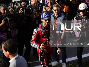 Francesco Pecco Bagnaia (1) of Italy and Ducati Lenovo Team during the sprint of the Motul Solidarity Grand Prix of Barcelona at Circuit de...