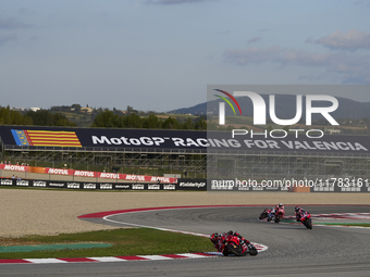 Francesco Pecco Bagnaia (1) of Italy and Ducati Lenovo Team during the sprint of the Motul Solidarity Grand Prix of Barcelona at Circuit de...