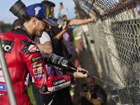 Francesco Pecco Bagnaia (1) of Italy and Ducati Lenovo Team during the sprint of the Motul Solidarity Grand Prix of Barcelona at Circuit de...