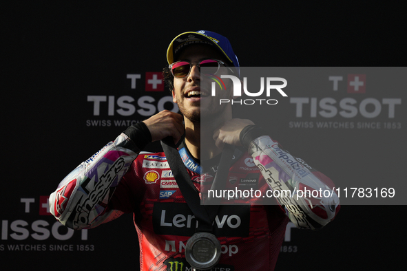 Enea Bastianini (23) of Italy and Ducati Lenovo Team during the sprint of the Motul Solidarity Grand Prix of Barcelona at Circuit de Barcelo...