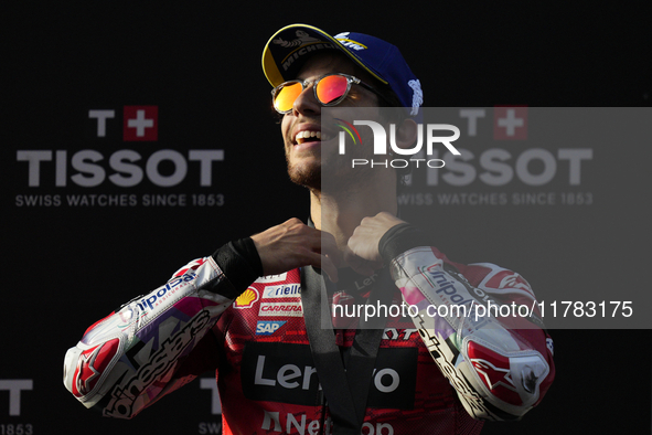 Enea Bastianini (23) of Italy and Ducati Lenovo Team during the sprint of the Motul Solidarity Grand Prix of Barcelona at Circuit de Barcelo...