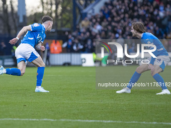 Louie Barry #20 of Stockport County F.C. celebrates his goal during the Sky Bet League 1 match between Stockport County and Wrexham at the E...