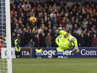 Callum Burton #13 (GK) of Wrexham A.F.C. concedes a goal during the Sky Bet League 1 match between Stockport County and Wrexham at the Edgel...