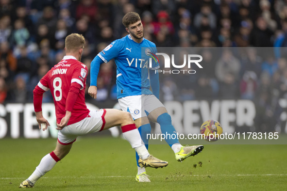 During the Sky Bet League 1 match between Stockport County and Wrexham at the Edgeley Park Stadium in Stockport, England, on November 16, 20...