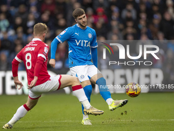 During the Sky Bet League 1 match between Stockport County and Wrexham at the Edgeley Park Stadium in Stockport, England, on November 16, 20...