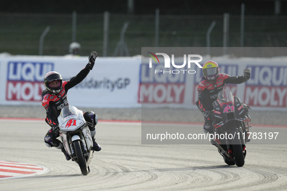 Aleix Espargaro (41) of Spain and Aprilia Racing during the sprint of the Motul Solidarity Grand Prix of Barcelona at Circuit de Barcelona-C...