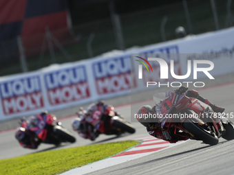 Francesco Pecco Bagnaia (1) of Italy and Ducati Lenovo Team during the sprint of the Motul Solidarity Grand Prix of Barcelona at Circuit de...