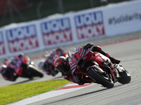 Francesco Pecco Bagnaia (1) of Italy and Ducati Lenovo Team during the sprint of the Motul Solidarity Grand Prix of Barcelona at Circuit de...