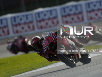 Francesco Pecco Bagnaia (1) of Italy and Ducati Lenovo Team during the sprint of the Motul Solidarity Grand Prix of Barcelona at Circuit de...