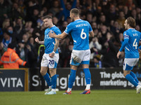 Louie Barry, number 20 of Stockport County F.C., celebrates his goal during the Sky Bet League 1 match between Stockport County and Wrexham...