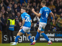 Louie Barry, number 20 of Stockport County F.C., celebrates his goal during the Sky Bet League 1 match between Stockport County and Wrexham...