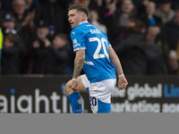 Louie Barry, number 20 of Stockport County F.C., celebrates his goal during the Sky Bet League 1 match between Stockport County and Wrexham...