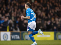 Louie Barry, number 20 of Stockport County F.C., celebrates his goal during the Sky Bet League 1 match between Stockport County and Wrexham...