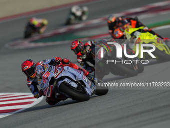 Marc Marquez (93) of Spain and Gresini Racing Moto GP Ducati during the sprint of the Motul Solidarity Grand Prix of Barcelona at Circuit de...