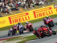 Francesco Pecco Bagnaia (1) of Italy and Ducati Lenovo Team during the sprint of the Motul Solidarity Grand Prix of Barcelona at Circuit de...