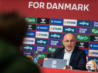 Luis de la Fuente, the head coach of Spain, speaks at the press conference during the UEFA Nations League 2024/25 League A Group A4 match be...