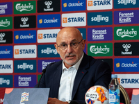 Luis de la Fuente, the head coach of Spain, speaks at the press conference during the UEFA Nations League 2024/25 League A Group A4 match be...