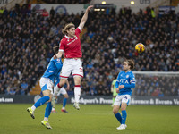 Jon Daoi Boovarsson #28 of Wrexham A.F.C. is in action during the Sky Bet League 1 match between Stockport County and Wrexham at the Edgeley...