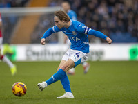 Lewis Bate #4 of Stockport County F.C. is in action during the Sky Bet League 1 match between Stockport County and Wrexham at the Edgeley Pa...