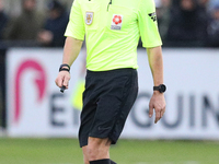 Referee Mark Bell officiates the Isuzu FA Trophy Second round match between Darlington and Buxton at Blackwell Meadows in Darlington, Englan...