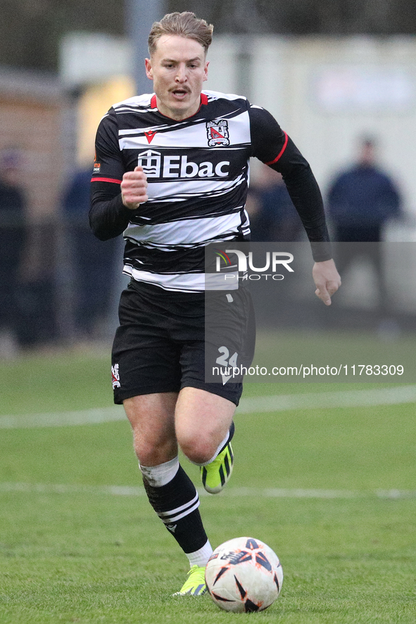 Cameron Salkeld of Darlington participates in the Isuzu FA Trophy Second round match between Darlington and Buxton at Blackwell Meadows in D...