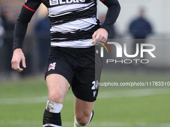 Cameron Salkeld of Darlington participates in the Isuzu FA Trophy Second round match between Darlington and Buxton at Blackwell Meadows in D...