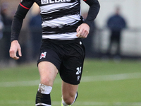 Cameron Salkeld of Darlington participates in the Isuzu FA Trophy Second round match between Darlington and Buxton at Blackwell Meadows in D...