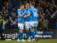 Louie Barry #20 of Stockport County F.C. celebrates his goal during the Sky Bet League 1 match between Stockport County and Wrexham at the E...