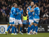 Louie Barry #20 of Stockport County F.C. celebrates his goal during the Sky Bet League 1 match between Stockport County and Wrexham at the E...