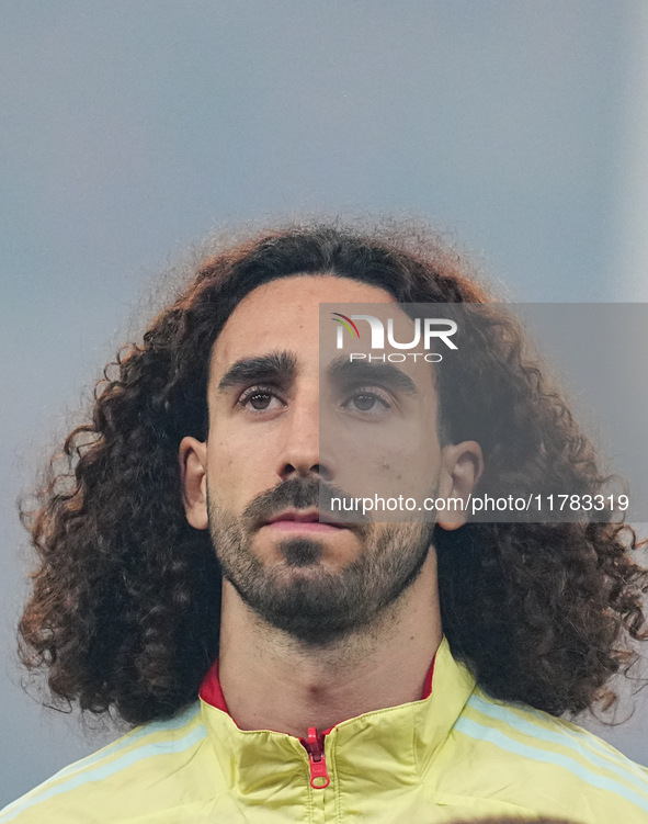 Marc Cucurella of Spain  looks on during the Nations League Round 5 match between Denmark against Spain at Parken, Copenhagen, Denmark on No...