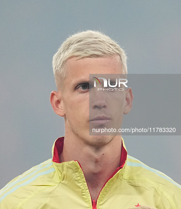 Dani Olmo of Spain  looks on during the Nations League Round 5 match between Denmark against Spain at Parken, Copenhagen, Denmark on Novembe...