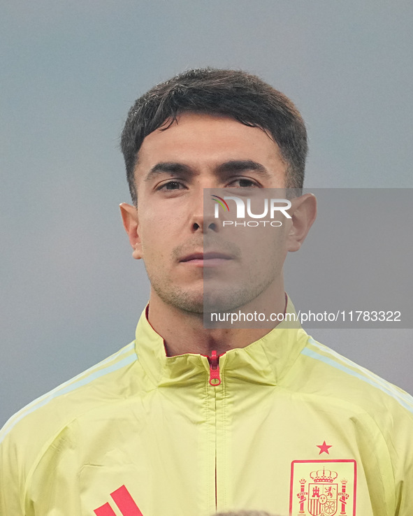 Martin Zubimendi of Spain  looks on during the Nations League Round 5 match between Denmark against Spain at Parken, Copenhagen, Denmark on...