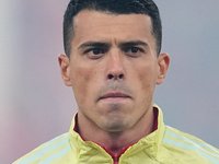 Pedro Porro of Spain  looks on during the Nations League Round 5 match between Denmark against Spain at Parken, Copenhagen, Denmark on Novem...