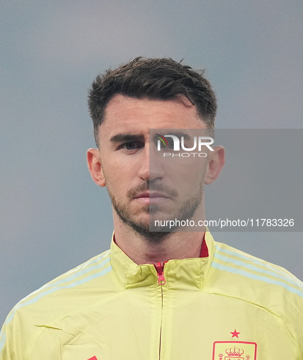 Aymeric Laporte of Spain  looks on during the Nations League Round 5 match between Denmark against Spain at Parken, Copenhagen, Denmark on N...