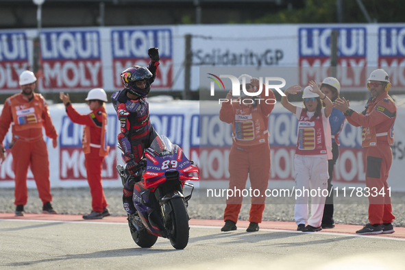 Jorge Martin (89) of Spain and Prima Pramac Racing Ducati during the sprint of the Motul Solidarity Grand Prix of Barcelona at Circuit de Ba...