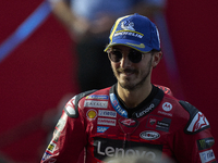 Francesco Pecco Bagnaia (1) of Italy and Ducati Lenovo Team during the sprint of the Motul Solidarity Grand Prix of Barcelona at Circuit de...