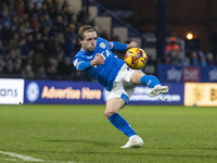 Lewis Bate #4 of Stockport County F.C. is in action during the Sky Bet League 1 match between Stockport County and Wrexham at the Edgeley Pa...