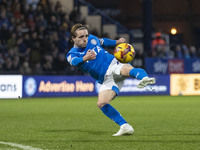 Lewis Bate #4 of Stockport County F.C. is in action during the Sky Bet League 1 match between Stockport County and Wrexham at the Edgeley Pa...