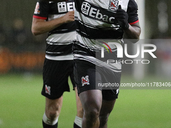 Cedric Main of Darlington scores to make it 1-0 and sends the home team through to the next round during the Isuzu FA Trophy Second round ma...