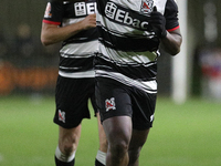 Cedric Main of Darlington scores to make it 1-0 and sends the home team through to the next round during the Isuzu FA Trophy Second round ma...