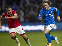 Lewis Bate #4 of Stockport County F.C. is in action during the Sky Bet League 1 match between Stockport County and Wrexham at the Edgeley Pa...