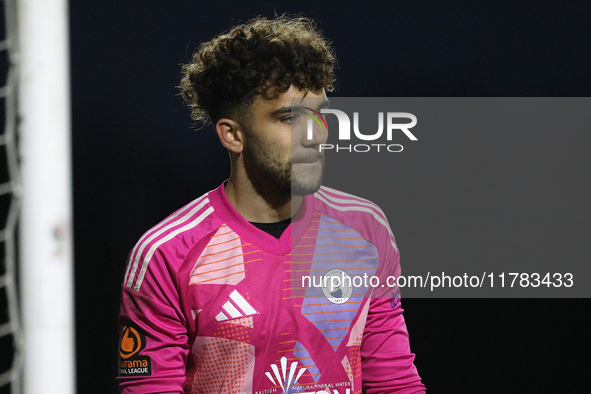 True Grant of Buxton participates in the Isuzu FA Trophy Second round match between Darlington and Buxton at Blackwell Meadows in Darlington...